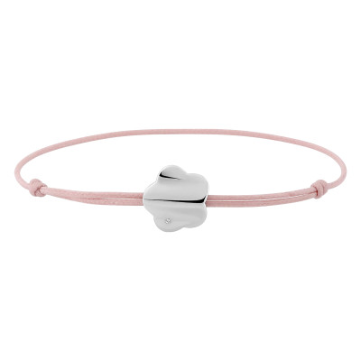 Bracelet cordon fleur, Argent 925 & Oxyde - Bambins