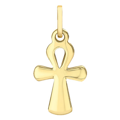 Pendentif Croix Ankh, Or Jaune 375, 11.5x24mm - Emanessence