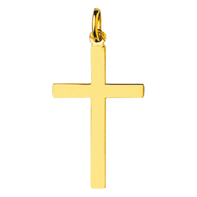 Croix Simple, Or Jaune, 23x15mm - Emanessence