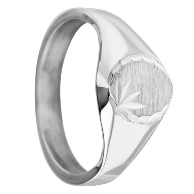 Chevalière Motif Fleur, Argent 925, 8 x 10 mm - Imperium