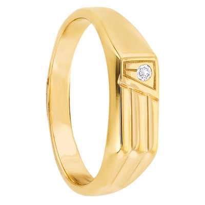 Chevalière Or jaune 750 & Diamant 0,02ct - Imperium
