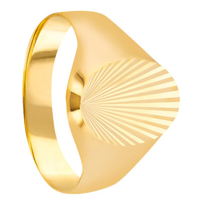 Chevalière motif soleillé, Or jaune 375 - Imperium
