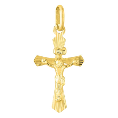 Croix du Christ, Or Jaune 750, 13x21mm - Emanessence