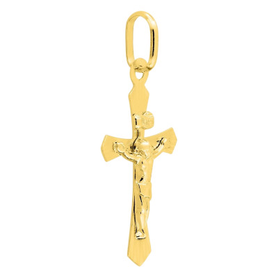 Croix du Christ, Or Jaune 750, 13x21mm - Emanessence