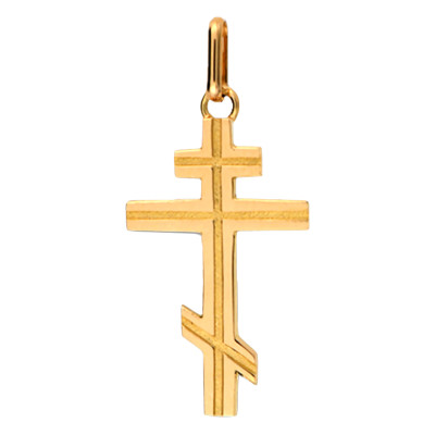 Croix Orthodoxe, Or Jaune 750, 15x23mm - Lucas Lucor