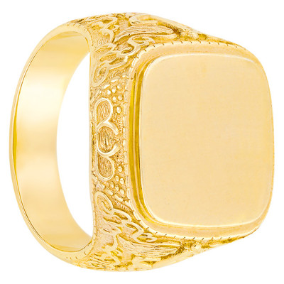 Chevalière Plateau Carrée & Caducée Or Jaune 750 - Imperium