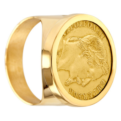 Chevalière Pièce de 10F Napoléon III, Or Jaune 750 - Imperium