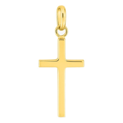 Croix fil carré, Or jaune, 13x25mm - Emanessence