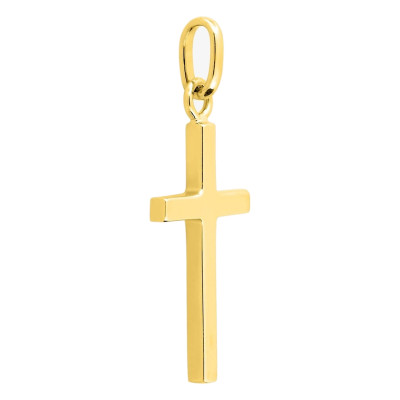 Croix fil carré, Or jaune, 13x25mm - Emanessence