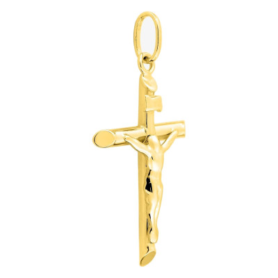 Croix du Christ, Or jaune 750, 21x40mm - Emanessence