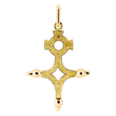 Croix du Sud à Motifs, Or Jaune 750, 28x21mm - Lucas Lucor