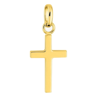 Croix Section Carrée, Or Jaune 750, 10x22mm - Emanessence