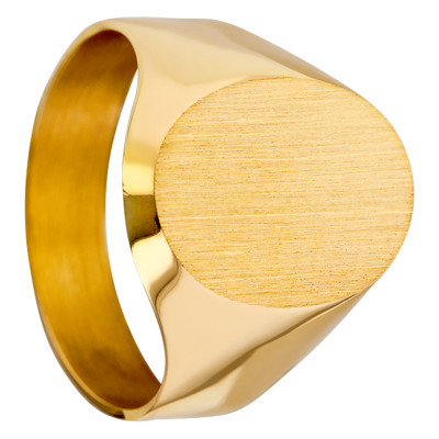 Chevalière Massive Ovale Brossée, Or jaune 750 - Imperium