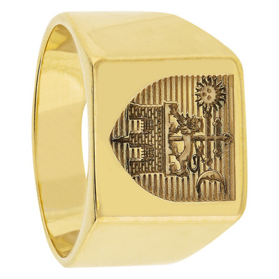 Chevalière carrée Or jaune 750, option gravure blason - Imperium