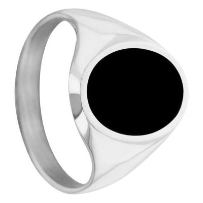 Chevalière Onyx 10 x 13 mm, Or blanc 750 - Imperium