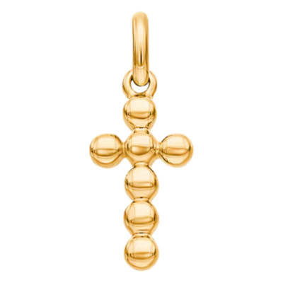 Croix perlée, Or jaune 750 - Emanessence
