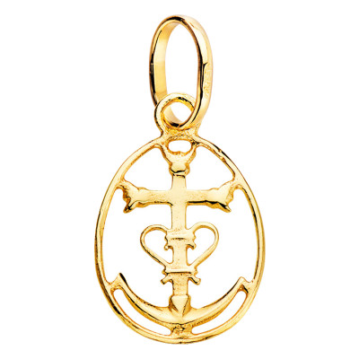 Croix Camargue, Or Jaune 375, 18x12mm - Lumiosa