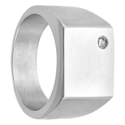 Chevalière, Argent 925 & Oxyde de Zirconium, 10x15 mm - Naïades