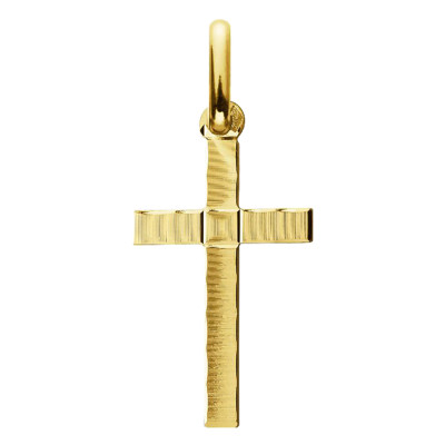 Croix Facettée, Or Jaune 750, 11x16mm - Augis