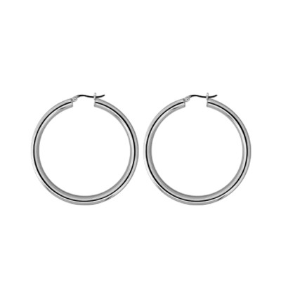 Créoles Fil Rond 4 mm, Argent 925, 50 mm - Artemis