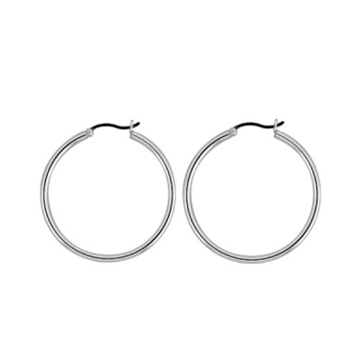 Créoles Fil Rond 2 mm, Argent 925, 40 mm - Artemis