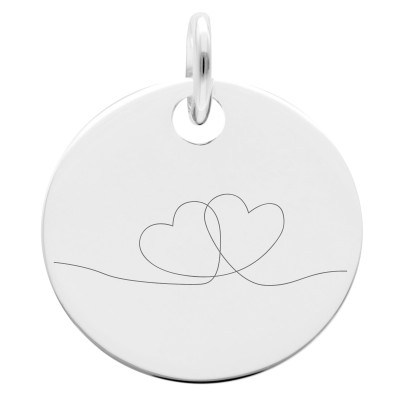 Médaille Coeur Ligne, Argent 925, 19 mm - Lumiosa