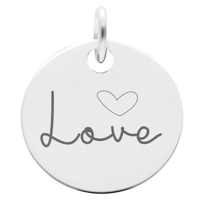 Médaille Love, Argent 925, 19 mm - Lumiosa
