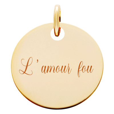 Médaille L'Amour Fou, Plaqué Or Jaune, 19 mm - Lumiosa