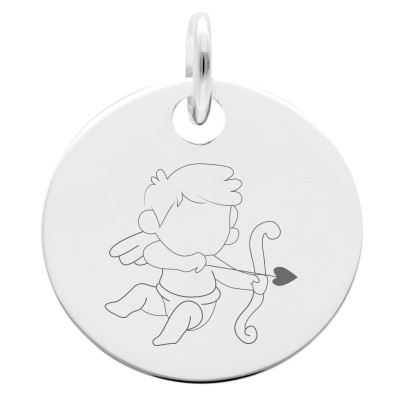 Médaille Angelot, Argent 925, 19 mm - Lumiosa