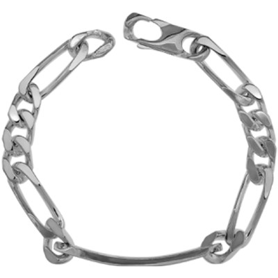 Gourmette Identité Série Alternée 1-3, 8 mm, Argent 925, 22 cm - Artemis