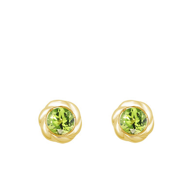 Puces d'oreilles Or jaune 750 & Péridot - Aurora