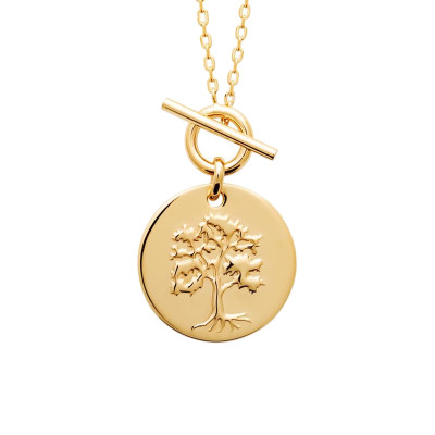 Collier Arbre de vie, Plaqué Or 750, 45cm - Emanessence