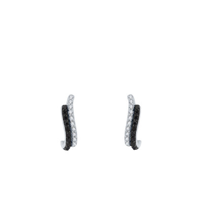 Boucles d'oreilles, Or blanc 375 et Diamants - Aurora