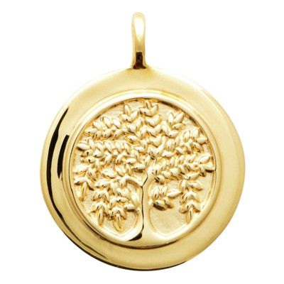 Pendentif Arbre de vie, Plaqué 3 microns Or 750, 18mm - Emanessence