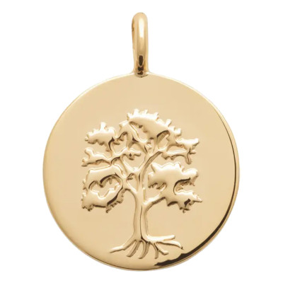 Pendentif Arbre de vie, Plaqué Or 3 microns, 18mm - Emanessence