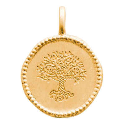 Pendentif Arbre de vie, Plaqué Or 3 microns, 20mm - Emanessence
