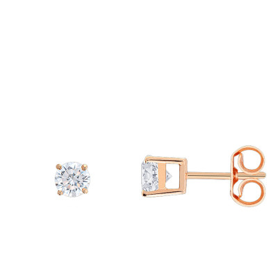 Boucles d'oreilles Diamants HSI, Or rose 750 - Demetra