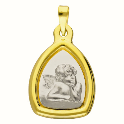 Médaille Ange, 2 Ors 750, 24x16 mm - Lumiosa