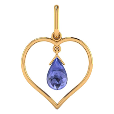 Pendentif Coeur & Tanzanite, Or jaune 750 - Vandona