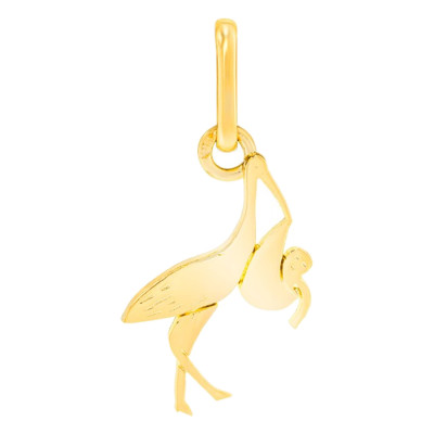 Pendentif Cigogne et bébé, Or jaune - Lucas Lucor
