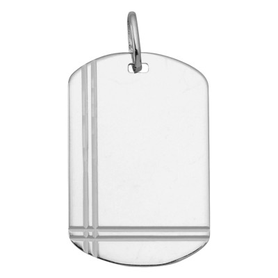 Pendentif Plaque Tonneau, Argent - Emanessence