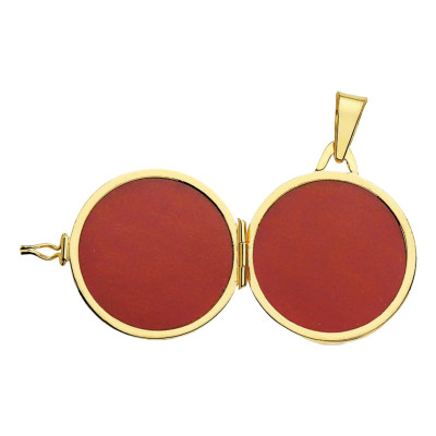 Pendentif Photo Fleurs, Or jaune 750, 23mm - Emanessence