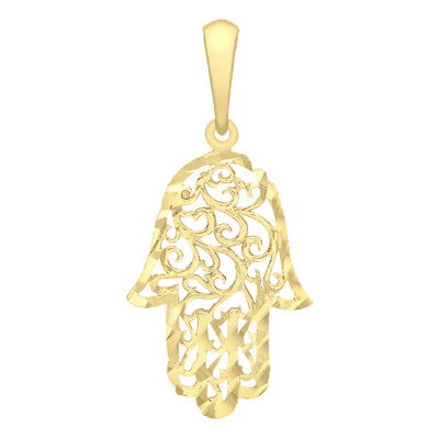 Pendentif Main de Fatma, Or Jaune 375 - Emanessence