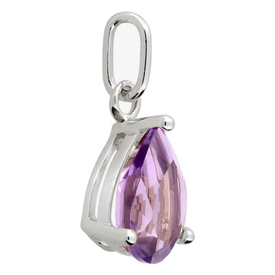 Pendentif améthyste , Or blanc 750 - Emanessence