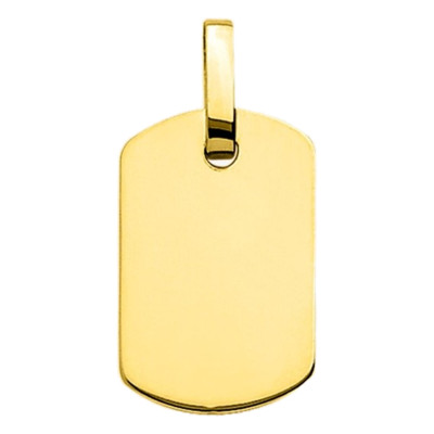 Pendentif plaque gravable , Or jaune - Emanessence