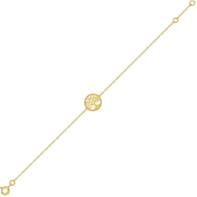 Bracelet Arbre de Vie Perlé, Or jaune 750 - Emanessence