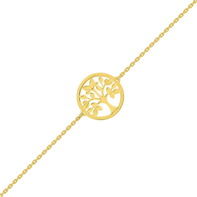 Bracelet Arbre de Vie, Or jaune 750, 18cm - Emanessence
