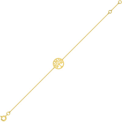 Bracelet Arbre de Vie, Or jaune 750, 18cm - Emanessence