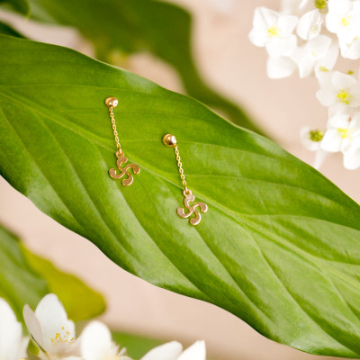 Boucles d'Oreilles Chainette Triskel , Or jaune - Rosatella