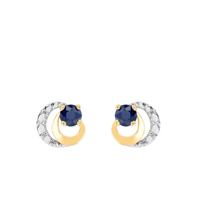 Boucles d'Oreilles, 2 Ors 750 & Saphir - Joelli